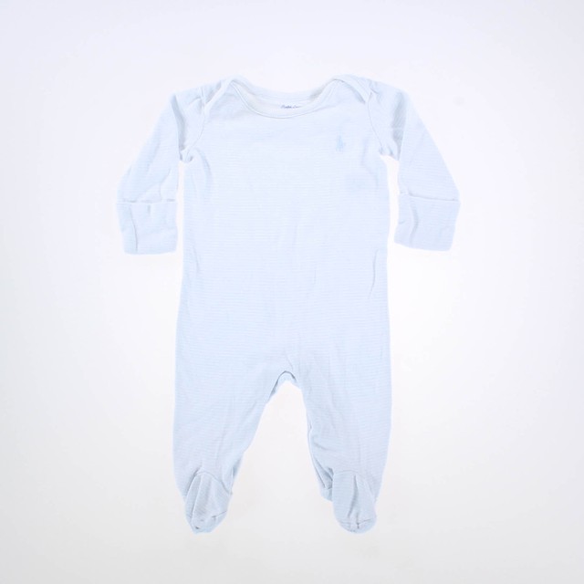 Ralph Lauren Blue and White Striped 1-piece footed Pajamas 3 Months 