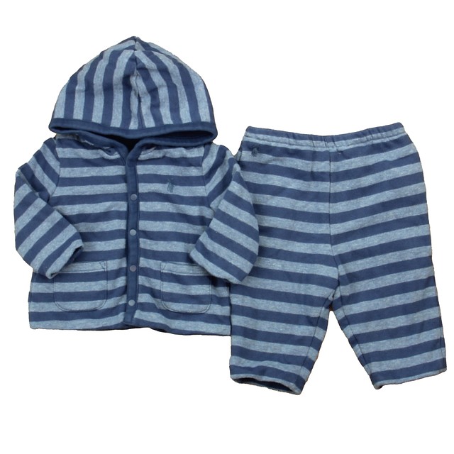 Ralph Lauren 2-pieces Blue Stripe Apparel Sets 6-9 Months 