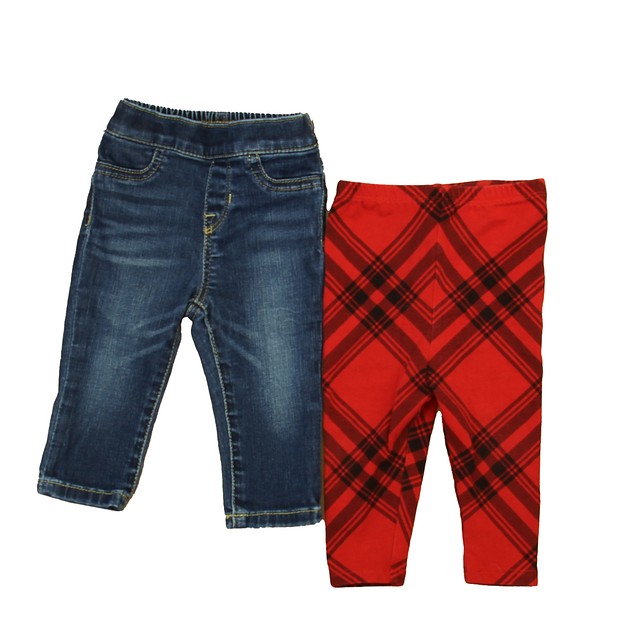 Ralph Lauren Set of 2 Blue | Red Plaid Jeans 9 Months 