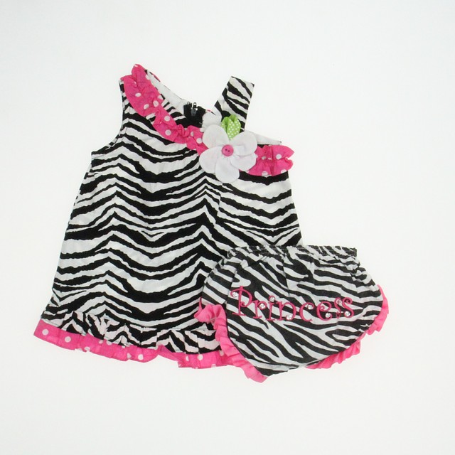 Rare, Too! 2-pieces Zebra | Pink Dress 6 Months 