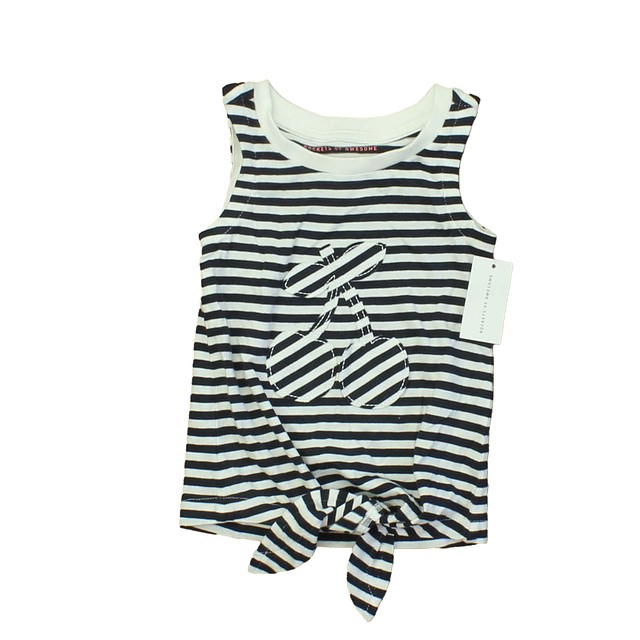Rockets Of Awesome Black | White | Stripes | Cherry Tank Top Little Girl 