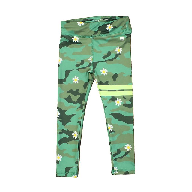 Rockets Of Awesome Green | Camo | Daisies Leggings Little Girl 