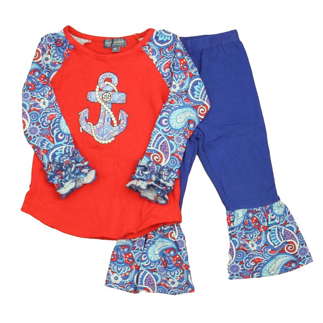 Simply Southern 2-pieces Blue | Red Anchor Apparel Sets 2T 