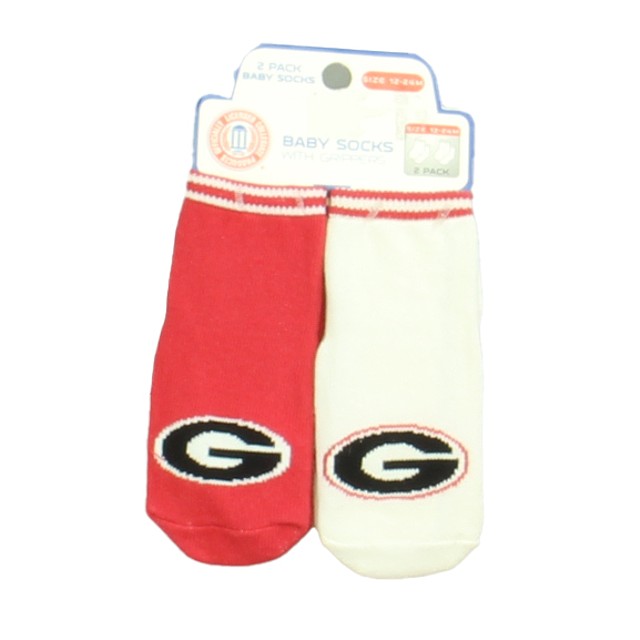 Skidders "Georgia" Set of 2 Red | White Socks 12-24 Months 
