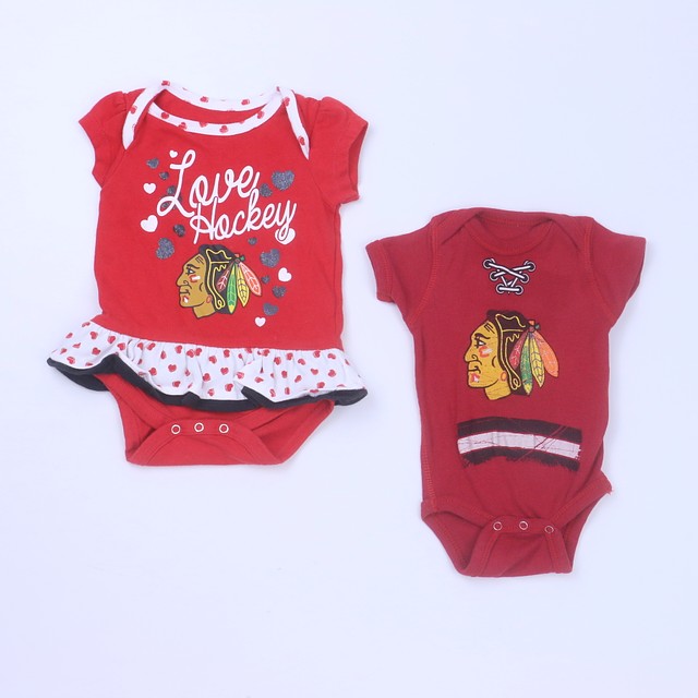 Squirt Squad | NHL Set of 2 Red Onesie 0-3 Months 