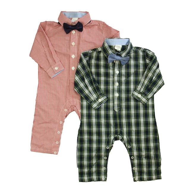Starting Out Set of 2 Red | Navy | Green Plaid Long Sleeve Outfit 9 Months 