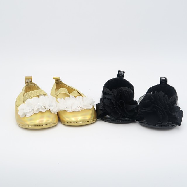 Stepping Stones Set of 2 Black | Gold Shoes 3-6 Months 