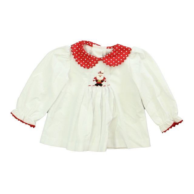 Sundae Afternoon Red | White Santa Blouse 12 Months 