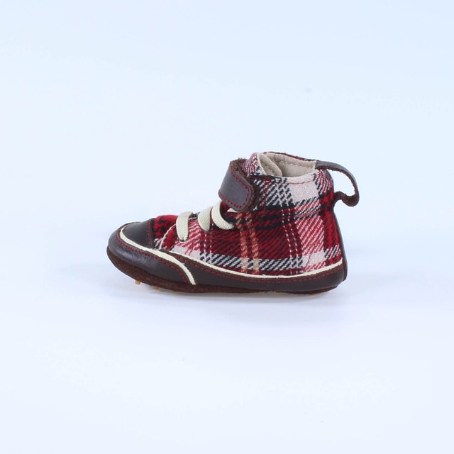 Sweet Shoes Brown | Red | Plaid Booties 0-6 Months 