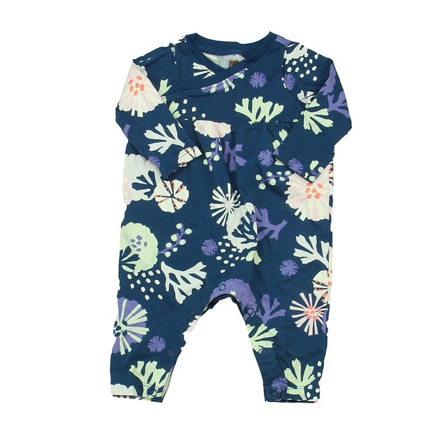 Tea Blue Floral Long Sleeve Outfit 0-3 Months 