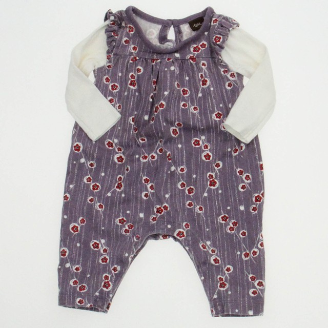 Tea Ivory | Purple Long Sleeve Outfit 0-3 Months 