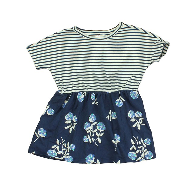 Tea Blue | White | Stripes | Floral Dress 2T 