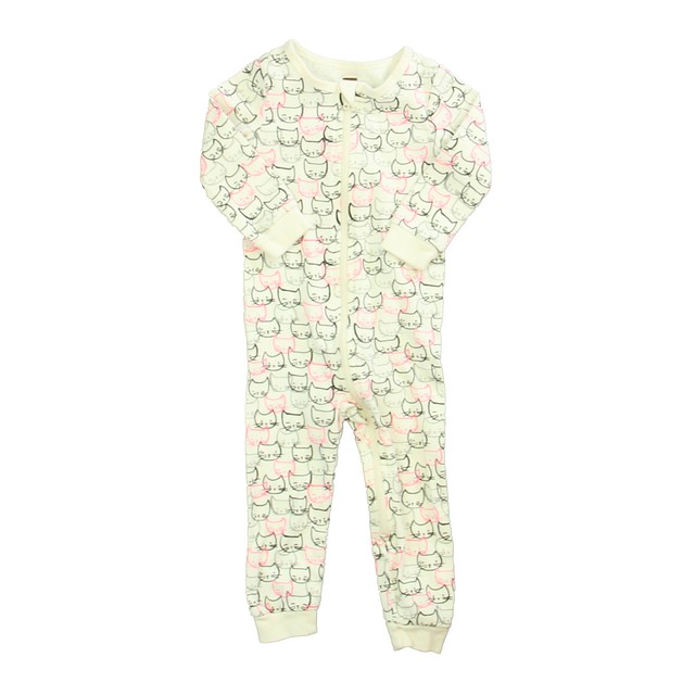 Tea Ivory | Black | Pink Cats 1-piece Non-footed Pajamas 3-6 Months 