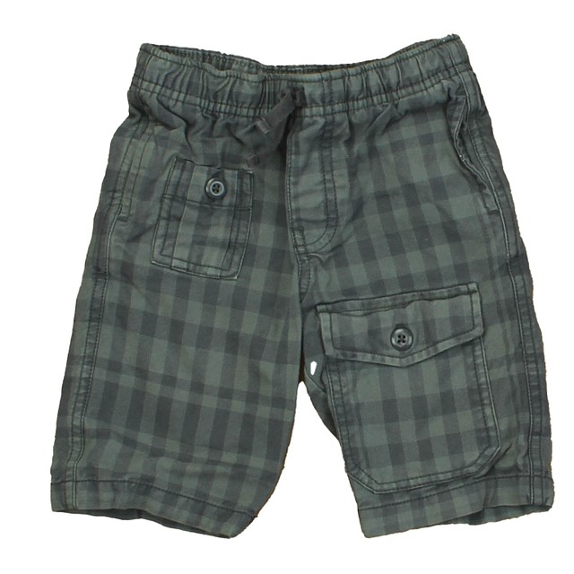 Tea Green | Gray Plaid Cargo Shorts 4T 