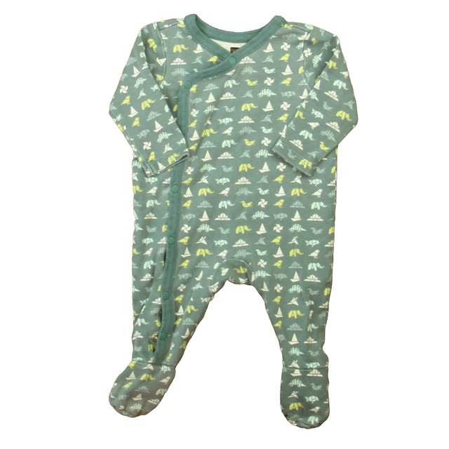 Tea Teal Dinosaurs Long Sleeve Outfit 0-3 Months 
