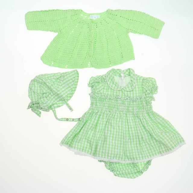 The Children's Place 4-pieces Green | White Dress 3-6 Month 