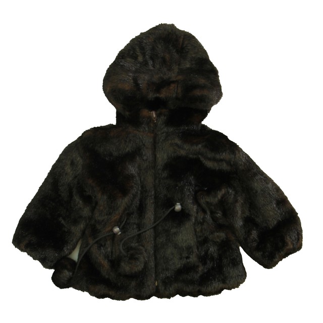 The Children's Place Brown Faux Fur Winter Coat 3T 
