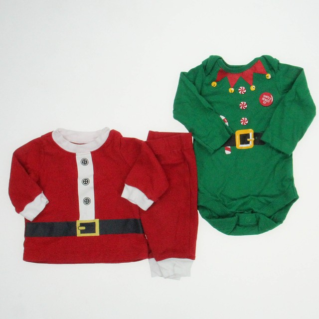 The Children's Place | Carter's 3-pieces Green | Red Apparel Sets 0-3 Months 