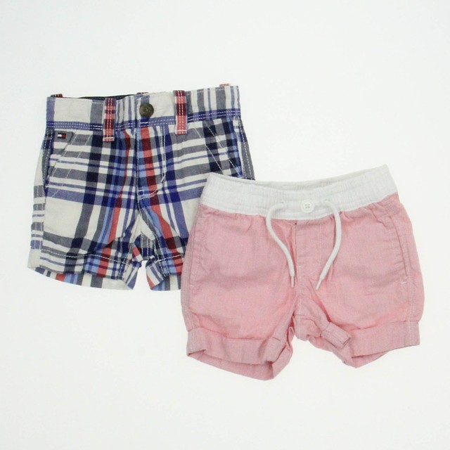 Tommy Hilfiger | Gap Set of 2 Pink | Blue Plaid Shorts 3-6 Months 