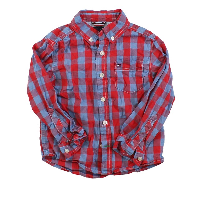 Tommy Hilfiger Red | Blue Button Down Long Sleeve 4T 