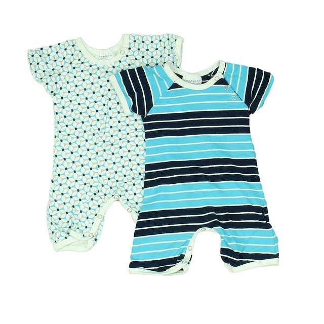 Tooby*Doo Set of 2 Blue | White Romper 0-3 Months 