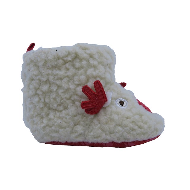 Unknown Brand Ivory | Red Booties *12-18 Months 