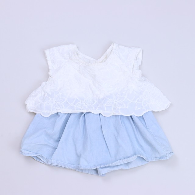 Unknown Brand White/Blue Dress 3-6 Months 