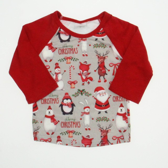 Unknown Brand Red Christmas Long Sleeve Shirt *6-12 Months 