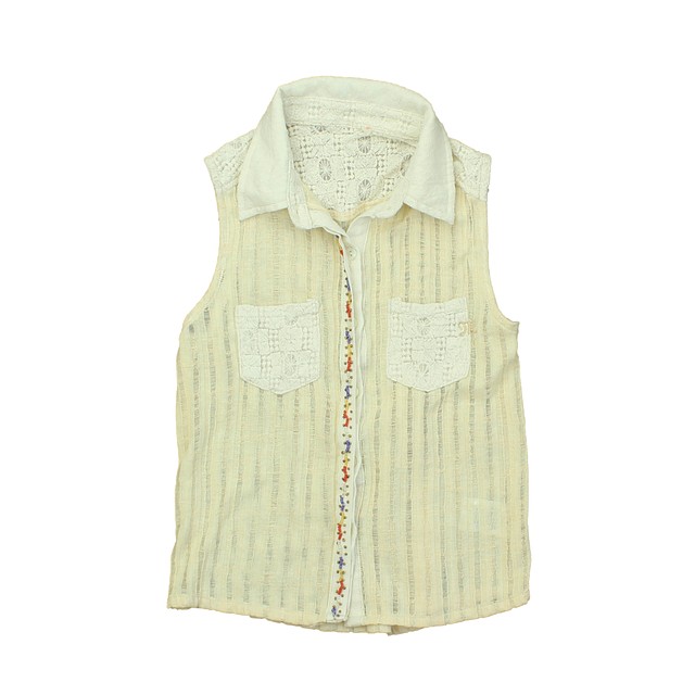 Unknown Brand White Lace | Tan Blouse 6 Years 