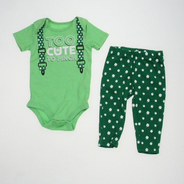 Way To Celebrate 2-pieces Light & Dark Green | Clovers Apparel Sets 12 Months 