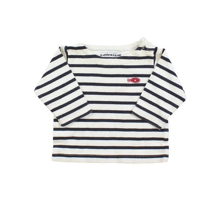 Weekend ala mer White | Blue | Stripes Long Sleeve T-Shirt 3 Months 
