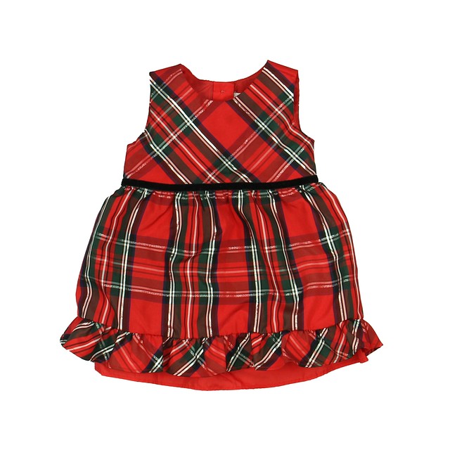 Wonder Nation Red | Green Plaid Special Occasion Dress 12 Months 