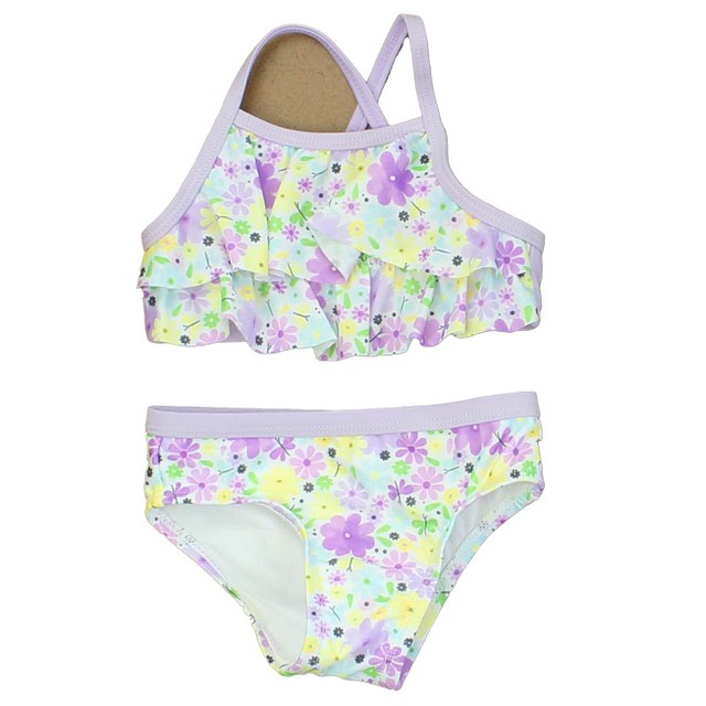 Wonder Nation Purple | Flowers 2-piece Swimsuit 18 Months 
