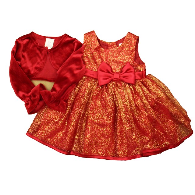 Youngland 2-pieces Red | Gold Special Occasion Dress 12 Months 