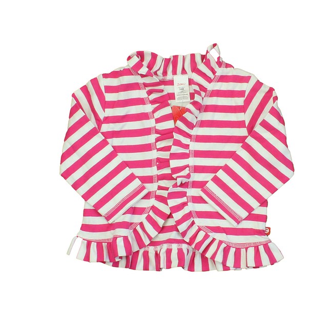 Zutano Pink | White | Stripes Cardigan 24 Months 