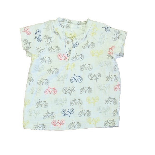 Aden + Anais Ivory Bicycles Short Sleeve Shirt 9-12 Months 
