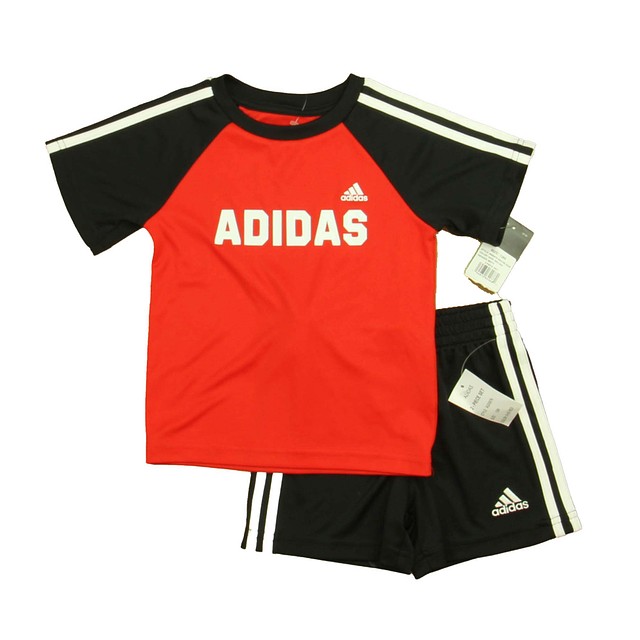 Adidas 2-pieces Red | Black Apparel Sets 12 Months 