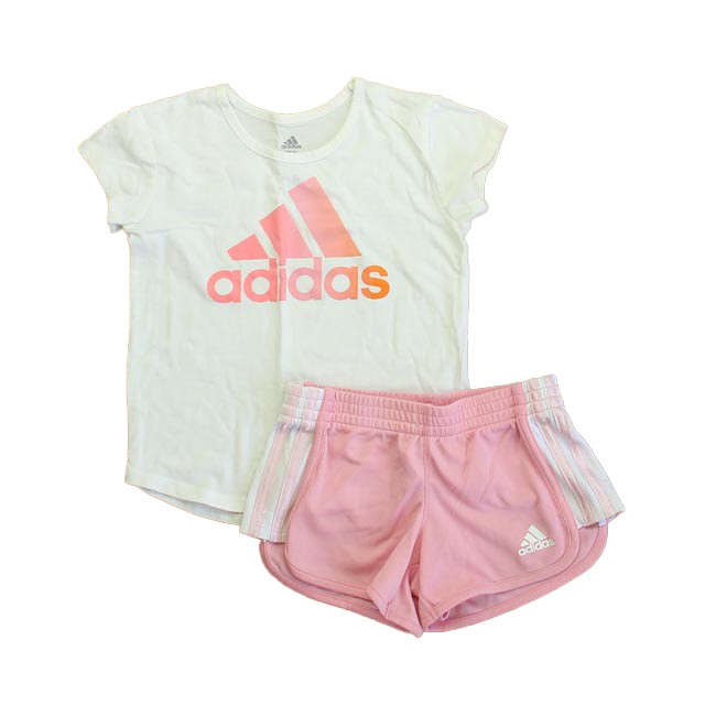 Adidas White | Pink Apparel Sets 3T 