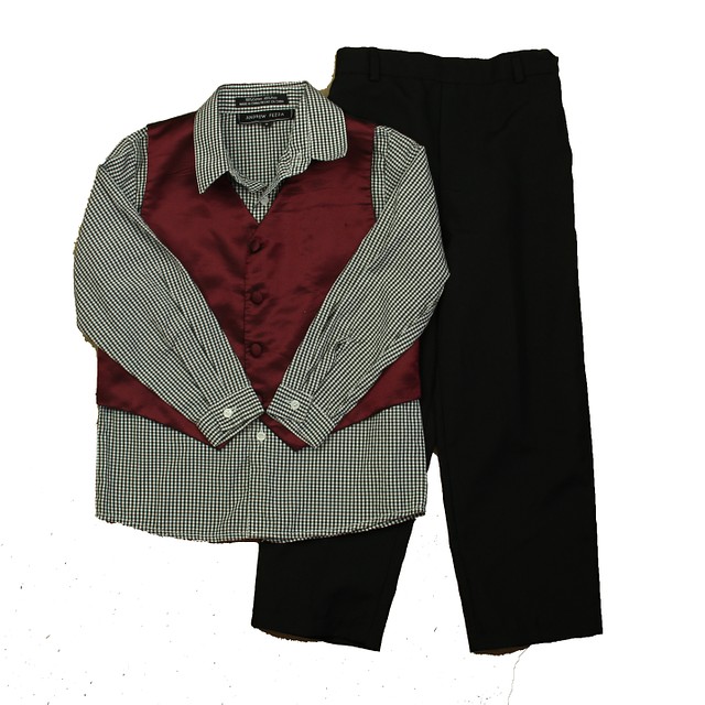 Andrew Fezza 3-pieces Black | White | Maroon Special Occasion Outfit 6 Years 