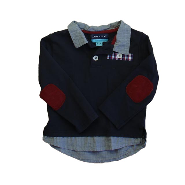 Andy & Evan Navy Rugby Shirt 6-12 Months 