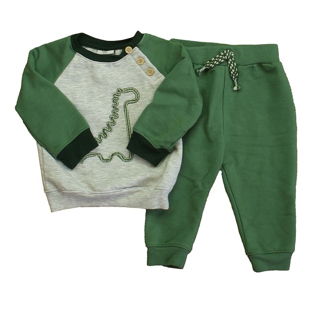 Aspen Kids 2-pieces Green | Gray Apparel Sets 6-9 Months 