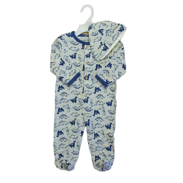 Baby Gear 2-pieces Gray | Blue Dinosaurs 1-piece footed Pajamas 6-9 Months 