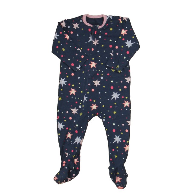 Egg Navy | Purple | Pink Stars 1-piece footed Pajamas 6 Months 