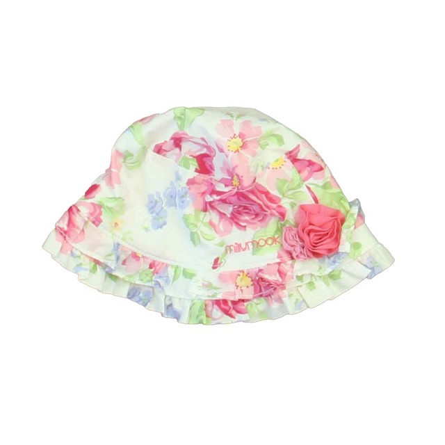 Baby Millymook White | Pink | Blue Floral Hat 12-24 Months 