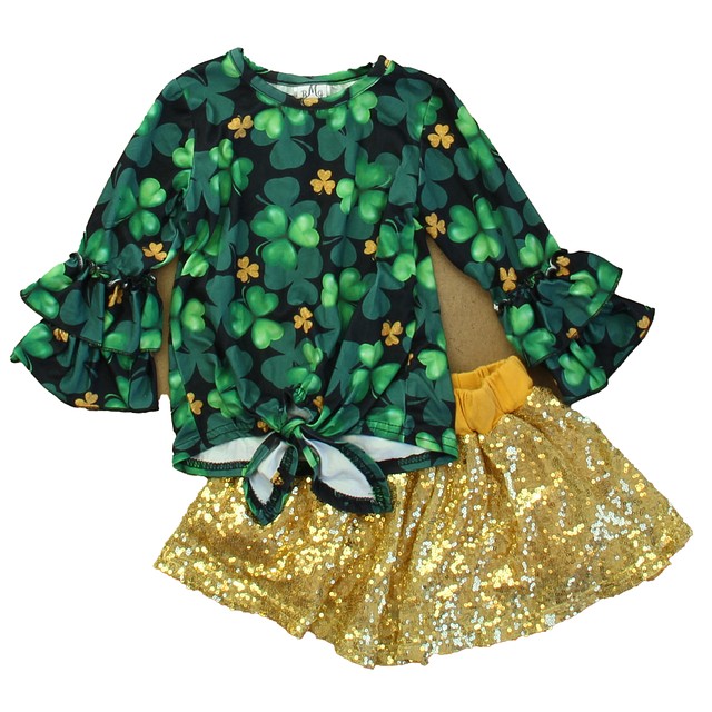 BMG 2-pieces Green | Gold Apparel Sets 18 Months 