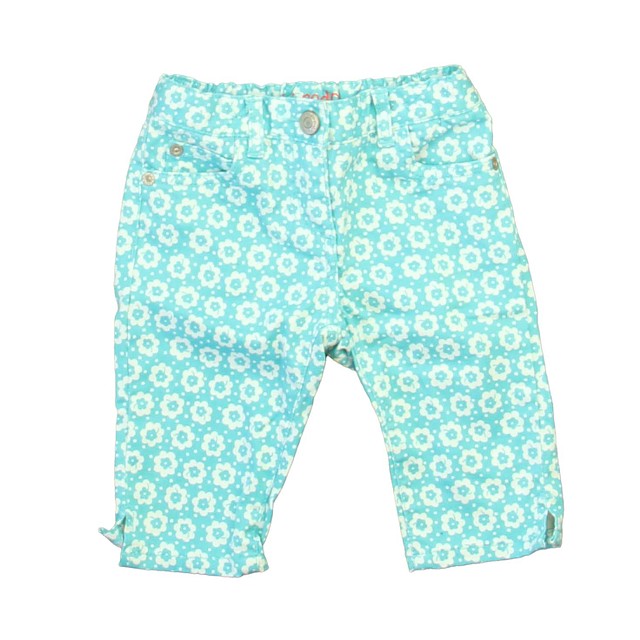 Boden Turquoise | White Floral Jeggings 2T 
