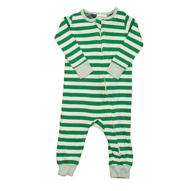 Boden Green Stripe 1-piece Non-footed Pajamas 3-6 Months 