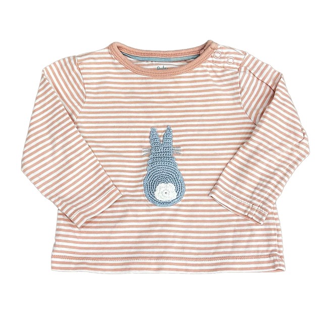 Boden Pink Stripe | Blue Bunny Long Sleeve T-Shirt 3-6 Months 