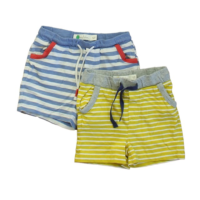 Boden Set of 2 Yellow | Blue Stripe Shorts 6-9 Months 