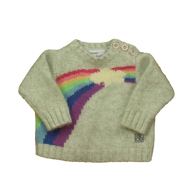 Bonnie Baby Gray Rainbow Sweater 0-3 Months 